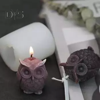 Форма для совы, мягкая антипригарная силиконовая 3D форма для изготовления свечей в виде совы, сделай сам, форма для рукоделия