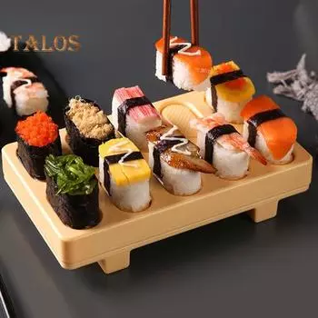 Форма для суши онигири, форма для приготовления рисовых шариков нигири бэнто, 10 в 1, мини-форма для японской кухни, инструмент для приготовления суши для всей семьи жёлтый