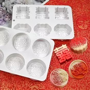 Форма для свадебного торта в китайском стиле, изысканные узоры, 6 сеток, антипригарное покрытие, безопасная для духовки, легко снимается, быстро очищается, форма для торта B