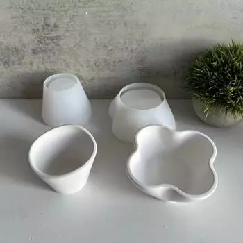 Форма для свечей в форме цветка своими руками, волнообразная нерегулярная форма для цветочного горшка, гипсовая форма для контейнера для ручек, форма для свечного горшка
