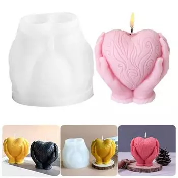 Форма для свечей в форме сердца, силиконовая форма для ароматерапии, форма для мыла «сделай сам», для годовщины свадьбы, домашний декор белый