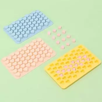 Форма для торта, 55 полостей, пищевой антипригарный материал, многоразовая, высокая термостойкость, декоративная, сделай сам, в форме сердца розовый