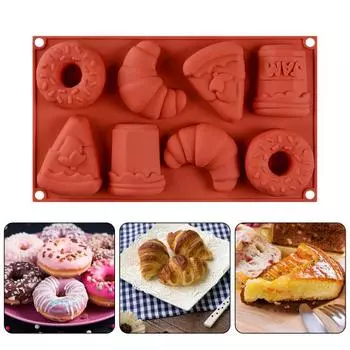 Форма для торта, антипригарная силиконовая форма для пончиков, многоразовая пищевая гибкая форма для выпечки для домашней пекарни, кухни 1pc