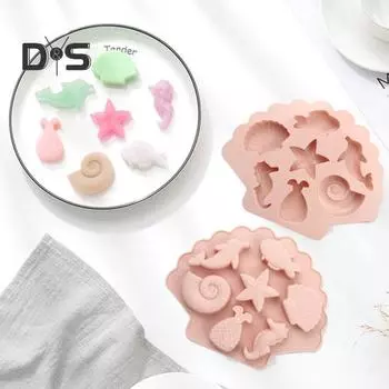 Форма для торта Гибкая океанская животная конструкция DIY Инструмент 3D Ocean Sea Силиконовая форма розовый