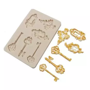 Форма для торта, легко извлекаемая из формы, антипригарная, трехмерная, сделай сам, вялый край, винтажный ключ, силиконовая форма для выпечки шоколада