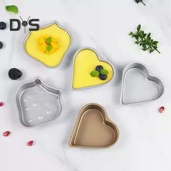 Форма для торта, милая форма сердца с антипригарным покрытием, легко чистится, быстросъемная мини-форма для желе «сделай сам», кухонный инструмент серебряный