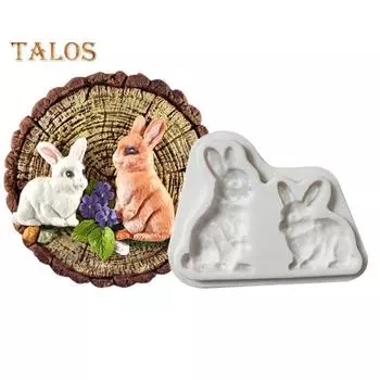 Форма для торта, моющийся инструмент для выпечки, мягкая уникальная пасхальная форма для помадки с милым кроликом, кухонные принадлежности Rabbit