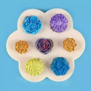 Форма для торта «Роза» с несколькими цветами, легко извлекаемая, термостойкая, антипригарная, силиконовая, быстросъемная, для печенья, помадки, гипсовая форма, кухонный гаджет серый