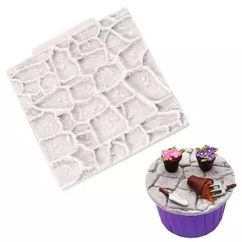 Форма для торта с каменной текстурой, не липкая пищевая помадка, силиконовая форма для изготовления тортов, инструмент для выпечки