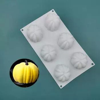 Форма для торта с кремом и муссом на Хэллоуин, шесть маленьких форм для тыквы, форма для выпечки белый