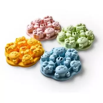 Форма для торта с крышкой, легко чистящаяся силиконовая форма, милый маленький медвежонок, детская вспомогательная форма для еды, кухонный гаджет жёлтый