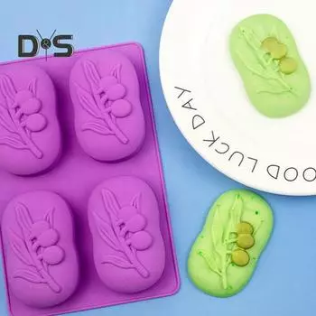 Форма для торта с рисунком оливкового дерева, износостойкая овальная форма, 4 полости, ручная работа, форма для выпечки, кухонные принадлежности фиолетовый