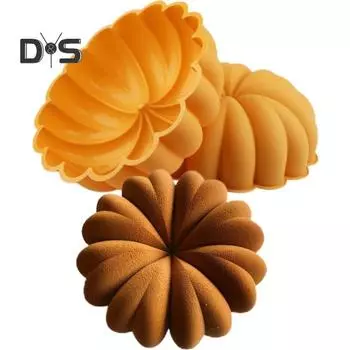 Форма для торта с тыквой на Хэллоуин, легко снимается с антипригарным покрытием, удобна в очистке, пищевая кухонная силиконовая форма для торта оранжевый