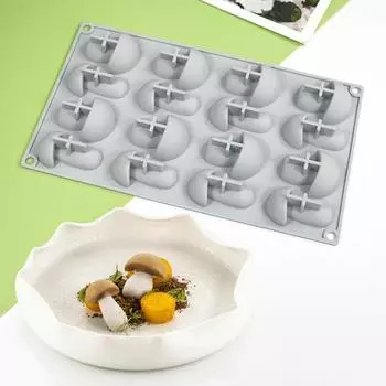 Форма для торта в форме гриба, форма для выпечки, 16 сеток, антипригарная силиконовая форма, инструмент для украшения выпечки для домашней кухни
