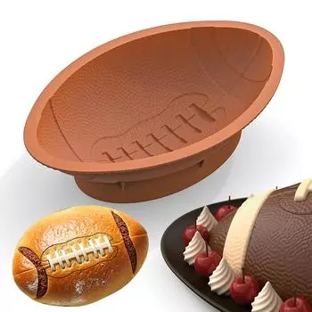 Форма для торта в виде футбольного мяча, 11 дюймов, силиконовая форма в форме футбольного мяча, антипригарная форма для шоколада, форма для торта для домашней спортивной вечеринки чёрный