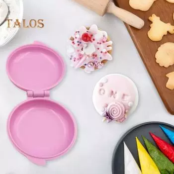 Форма для торта в виде пончиков, антипригарная форма для выпечки бубликов, пончиков, пищевой многоразовый, легкий кухонный инструмент для выпекания для домашних пончиков, легко извлекаемый из формы Round розовый