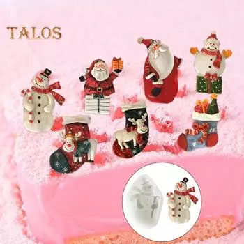 Форма для выпечки, легко очищаемая, сделай сам, силикагель, прочная форма для украшения рождественского торта, кекса для кухни