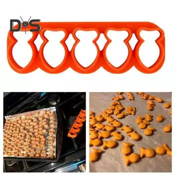 Форма для выпечки печенья 5, мультяшная форма золотой рыбки, термостойкая многоразовая нелипкая формочка для печенья, кухонная форма «сделай сам», шоколадная помадка, формирователь мягких фруктов оранжевый