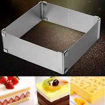 Форма для выпечки торта из нержавеющей стали, квадратная форма, кольцо для дома