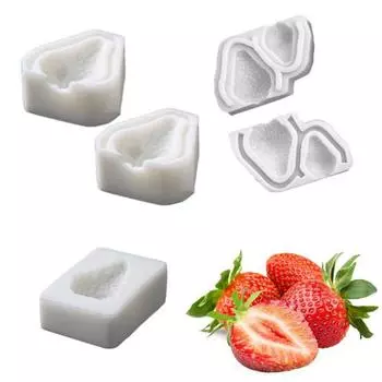 Форма для выпечки в форме клубники, пищевая легкосъемная форма для украшения торта «сделай сам», многоразовая силиконовая форма для шоколадных конфет, кухонные гаджеты B