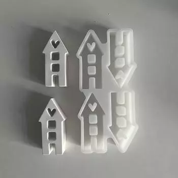 Форма для заливки гипса в виде домика, Формы для маленьких домиков, Формы для изготовления подтеков для украшений LS
