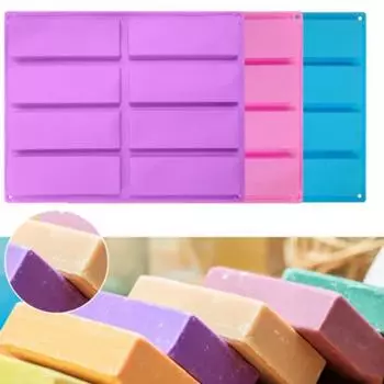 Форма для желе, шоколадное мыло, прямоугольная форма для бара, печенья-гранолы, мини-торт, прямоугольная силиконовая форма, 6/8, полость для ювелирных изделий 6 Cavity Rectangular Mold синий