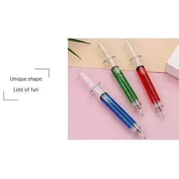Форма иглы для шприца, шариковая ручка, креативная игла, ручка для офиса, школы, канцелярские принадлежности, ручка синий