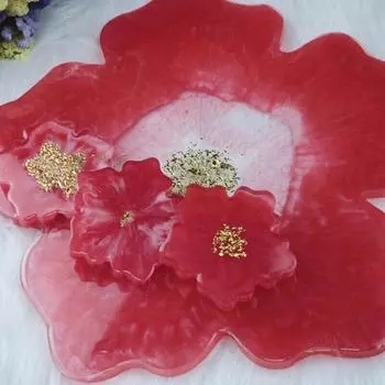Форма из смолы Подставка для стаканов Агат Силикон Изготовление литья Эпоксидная смола Цветок Инструмент для поделок 10*10.5cm