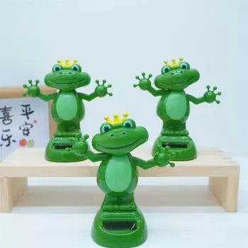 Форма лягушки, кукла с рукопожатием, мультяшная танцевальная кукла, авто интерьер, лягушка на солнечной энергии, декор автомобиля зелёный