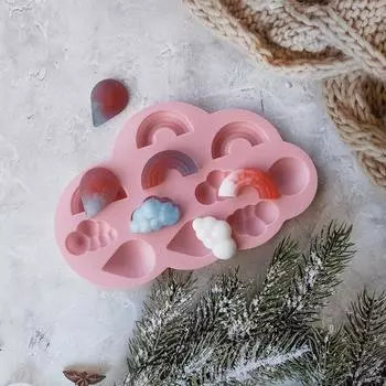 Форма облака силиконовая радужная форма помадка торт декор своими руками желе кубик льда пудинг выпечка инструмент эпоксидная смола форма для выпечки розовый