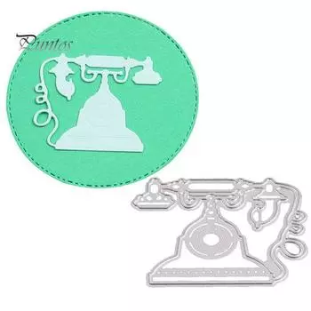 Форма телефона Тиснение Вырубной штамп DIY Ремесло Трафарет Форма для скрапбукинга Декор серебряный