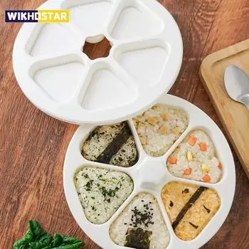 Форма Треугольник Bento Box Японская DIY форма для суши 6 в 1 Make Nori Bun Rice Makeing Tools Набор для суши Кухонные принадлежности зелёный