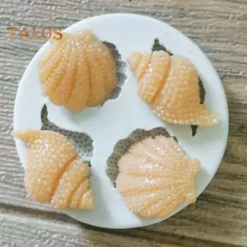 Форма в виде раковины, легкий инструмент для выпекания, без запаха, полезная, 4 полости, форма для украшения торта для вечеринки, пекарня белый