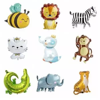 Форма животного Лев Обезьяна Слон Воздушный шар Джунгли Животные Воздушные шары Baby Shower Leopard