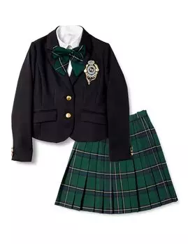 Formal Dress 2 Button Jacket x Check Skirt Girls Green [Decora Pinkies] 2(05)