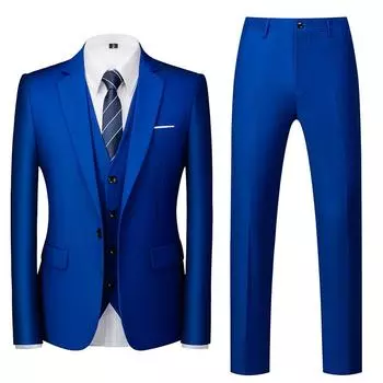 Формальный костюм, комплект из 3 предметов, костюм для мужчин, деловой офис, свадебный костюм, пиджак + брюки + жилет