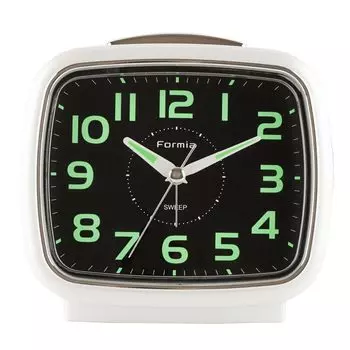 Formia Alarm Clock Luminous Silent Continuous Second Hand Electronic Sound Snooze Analog Stand Tabletop Hodogaya Electronic Sales White HT-A015W-WH