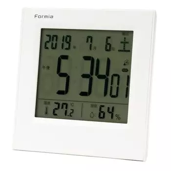 Formia Radio Alarm Clock Stand Easy to See Thermometer Hygrometer Date Day of the Week Digital Hodogaya Electronic Sales White HT-009RC