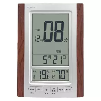 Formia Radio Alarm Large Easy to Wooden Daily Temperature and Hodogaya Electronic Brown Clock, Screen, Read, Calendar, Calendar, Temperature,