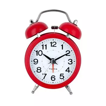 Formia Table Clock Tabletop Alarm Alarm Clock Stand Bell Sound Simple Children Light Analog Hodogaya Electronic Sales Red HT-A025S-RD