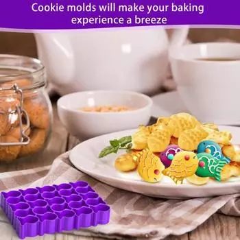 Формочки для печенья «Золотая рыбка», мини-формочки для рыбного печенья, 25 полостей, форма для крекеров в виде животных, пищевая форма для выпечки