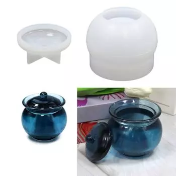 Формы для банок из смолы Формы для банок из силиконовой смолы с крышкой Силиконовые формы Формы из эпоксидной смолы с крышкой для контейнера для хранения Банка для конфет