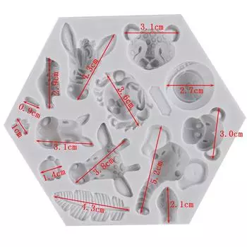 Формы для изготовления лесных животных, силиконовые формы, декоративные формы для тортов в виде лесных животных, инструменты