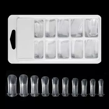 Формы для наращивания ногтей без бумаги, кристаллический гель - Коробка 100 шт.