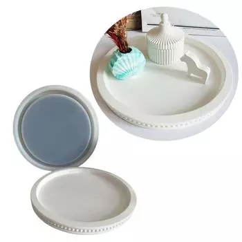 Формы для подносов Силиконовые формы Круглые бусины Формы для литья подносов Формы из смолы Формы для хранения тарелок ручной работы Для изготовления поделок белый