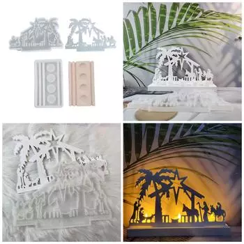 Формы для подсвечников кокосовая пальма, плеер, форма для подсвечника, цементная штукатурка, силиконовая форма, эпоксидная смола, ремесленные формы, декоры
