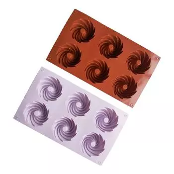 Формы для шоколада с 6 отверстиями, спиральные формы для выпечки, формы для помадки, силиконовые формы для торта, идеальный подарок для любителей выпечки своими руками кирпич красный