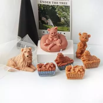 Формы для свечей Симпатичные литые формы DIY 3D силиконовые формы Нежные свечи Силиконовые формы для рукоделия для изготовления свечей светло-серый