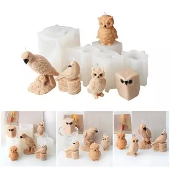 Формы для свечей «Стоящая сова» Силиконовые формы для животных Гипсовые формы Формы для попугаев ручной работы Формы для орнаментов Формы из эпоксидной смолы A