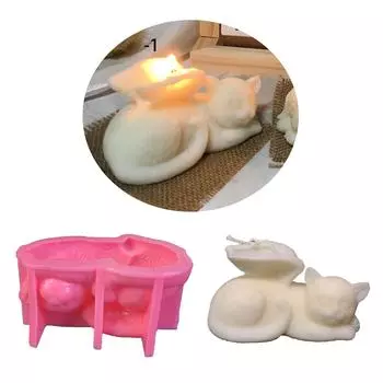 Формы для свечей в форме кошки, формы для кошек и собак из смолы для свечей, мыла, шоколадного торта, помадки, украшения для комнаты 1